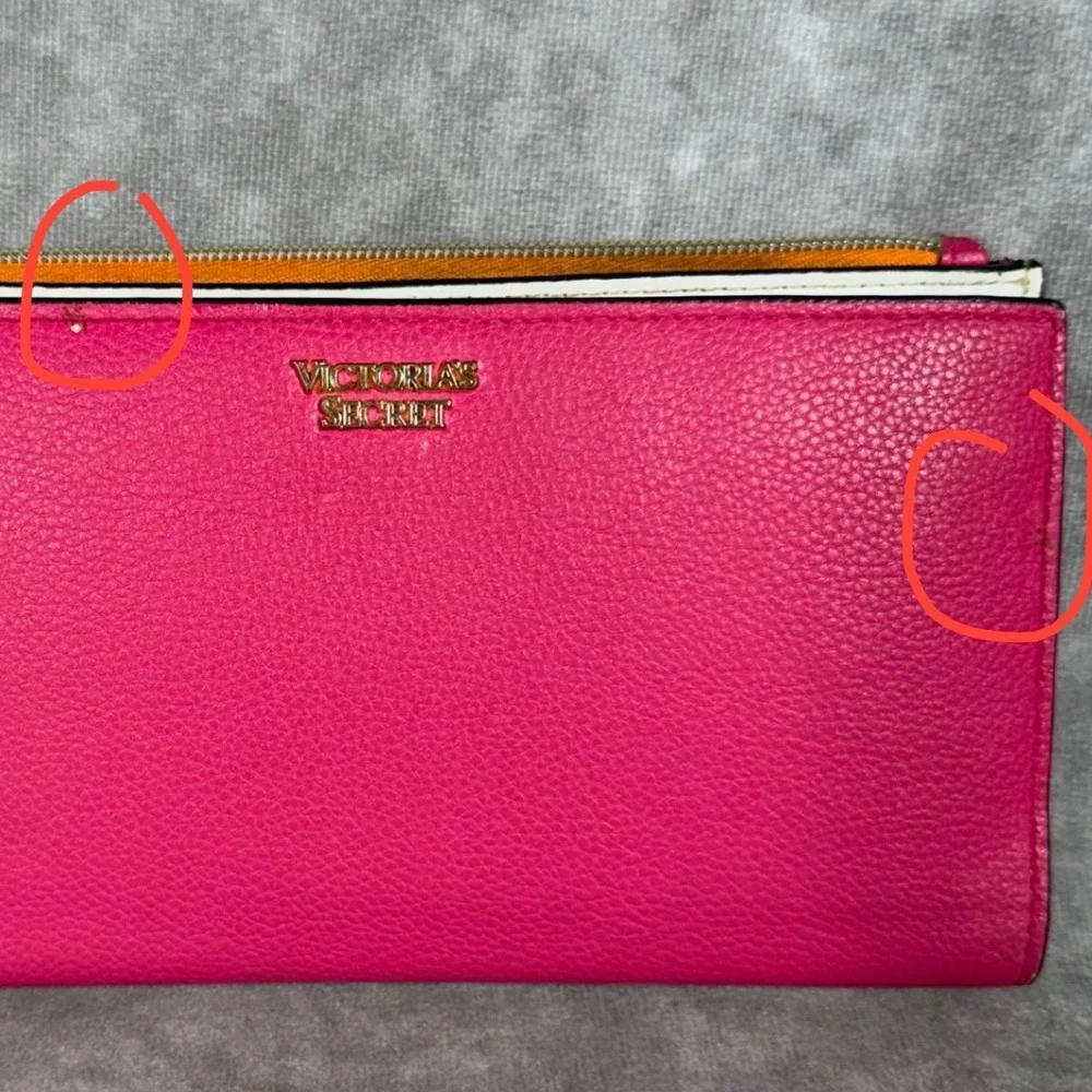 Victoria's Secret Wristlet‎ Wallet Colorblock Pink Orange Yellow Multi Card Case - Picture 8 of 8